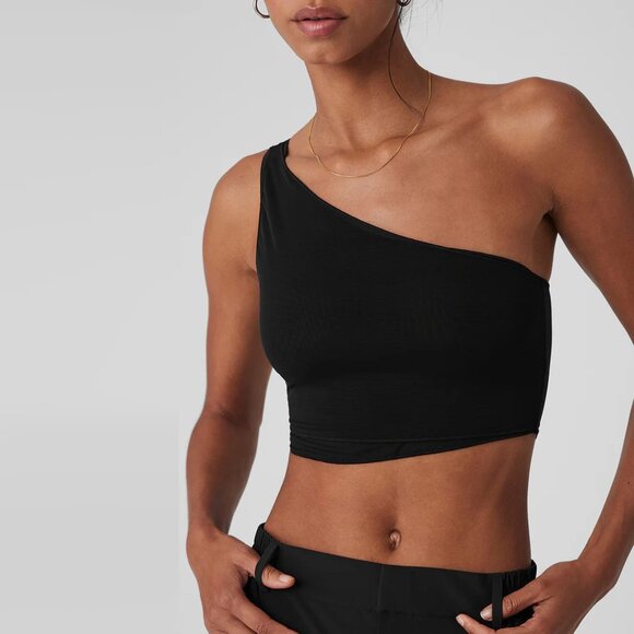 alo Black Mesh Sheer Illusion Tank size Small - Picture 4 of 11